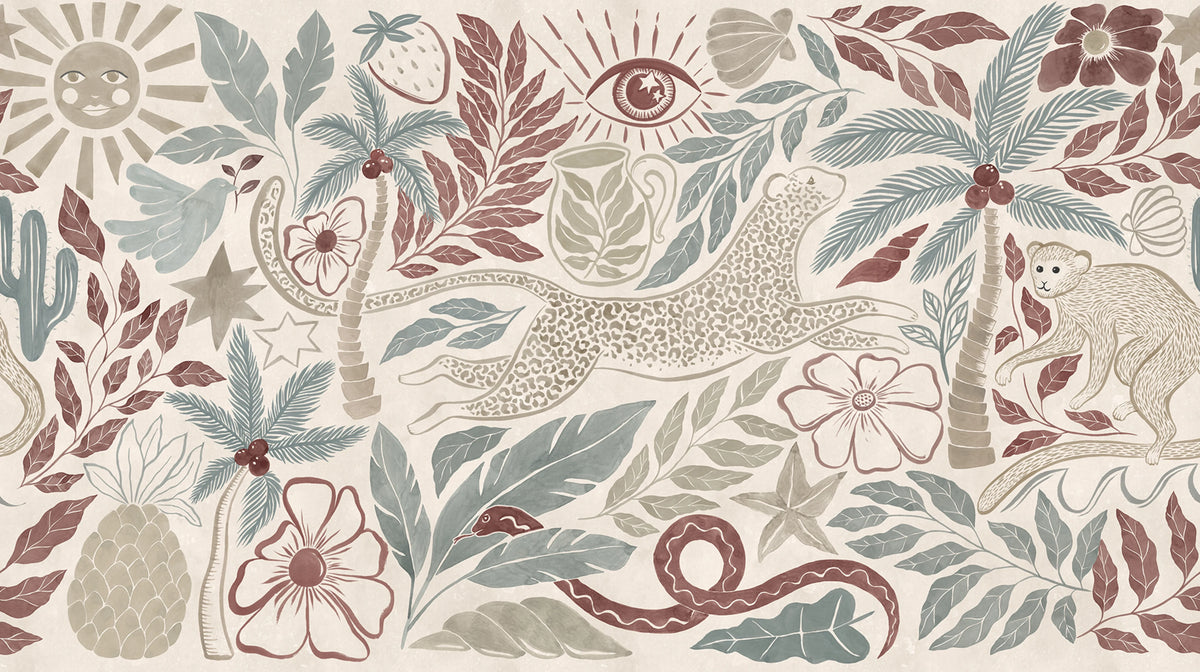 Midnight Tropics, Pastel Mural Wallpaper - pure wallpaper artwork