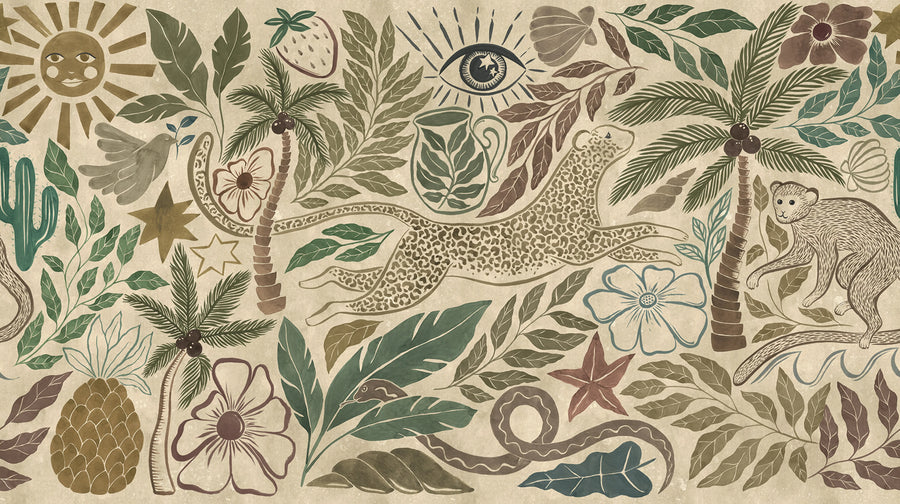 Midnight Tropics, Multi Mural Wallpaper