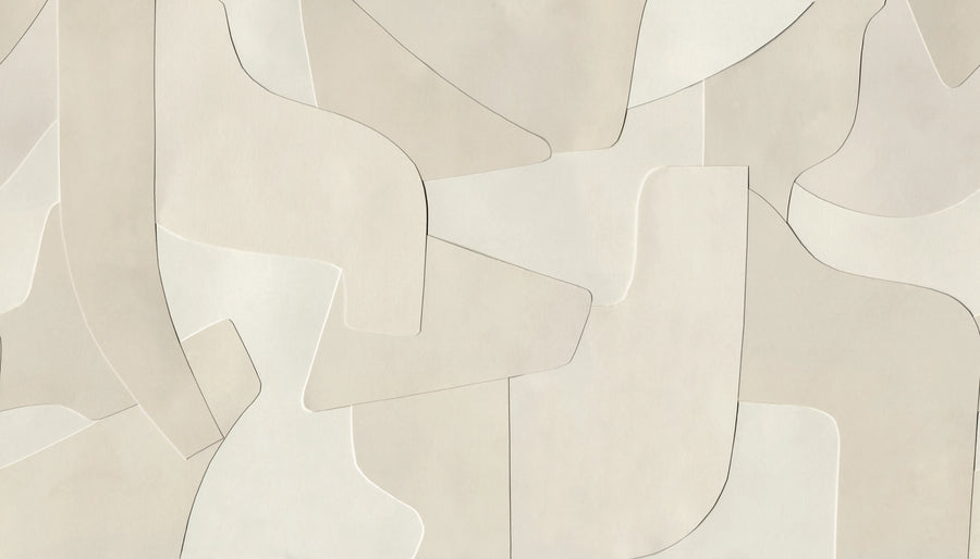 Serene Layers, Beige Mural Wallpaper