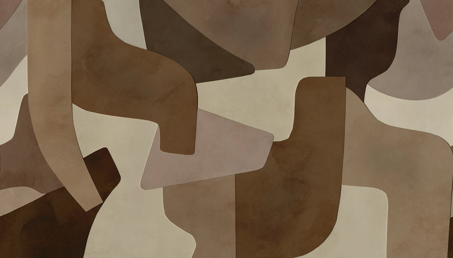 Serene Layers, Brown Mural Wallpaper