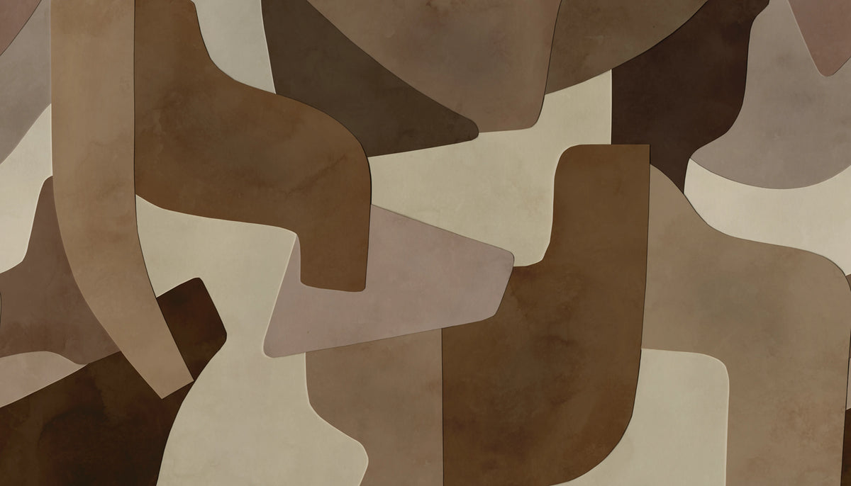 Serene Layers, Brown Mural Wallpaper - pure wallpaper artwork