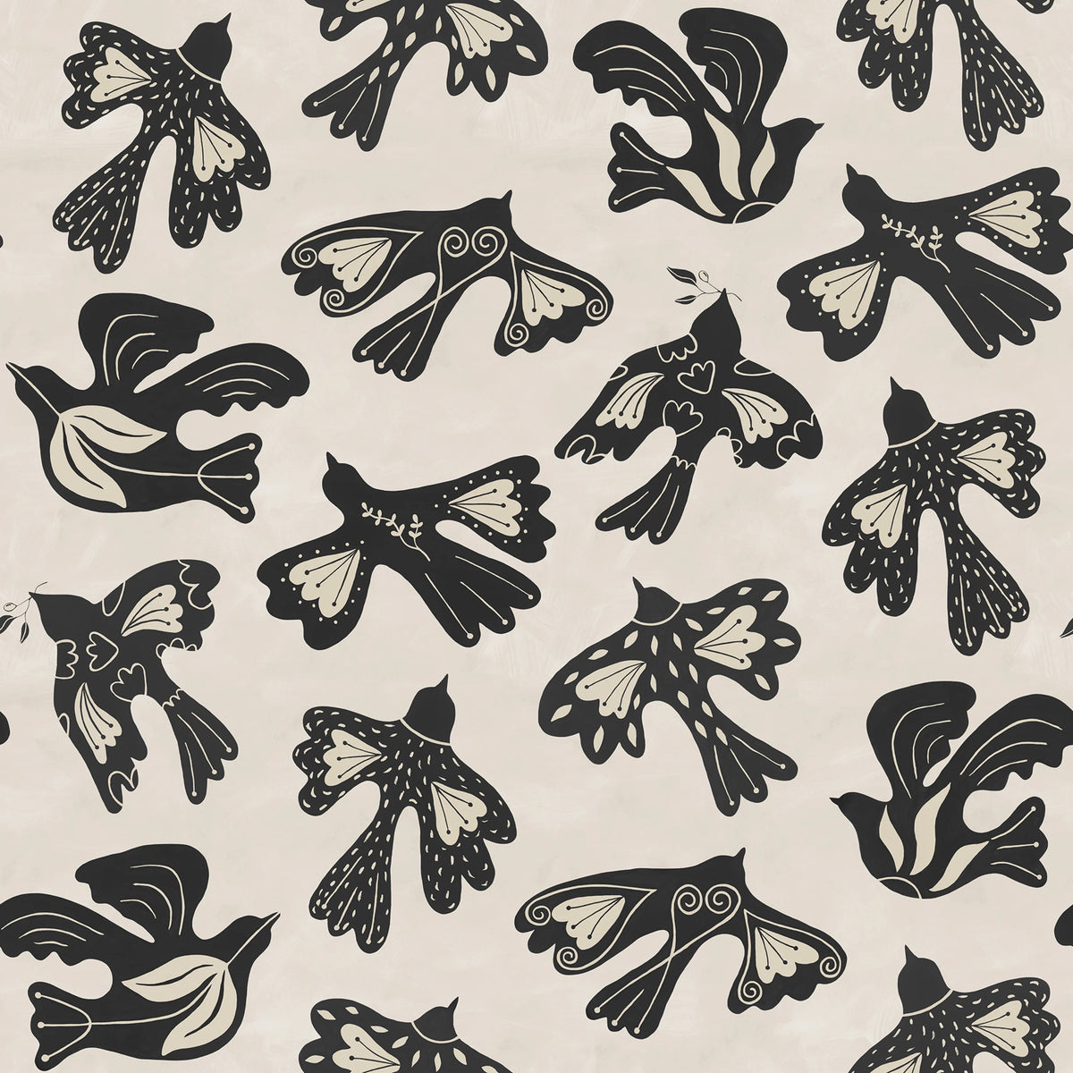 Dancing Wings, Black & White Mural Wallpaper - pure wallpaper artwork