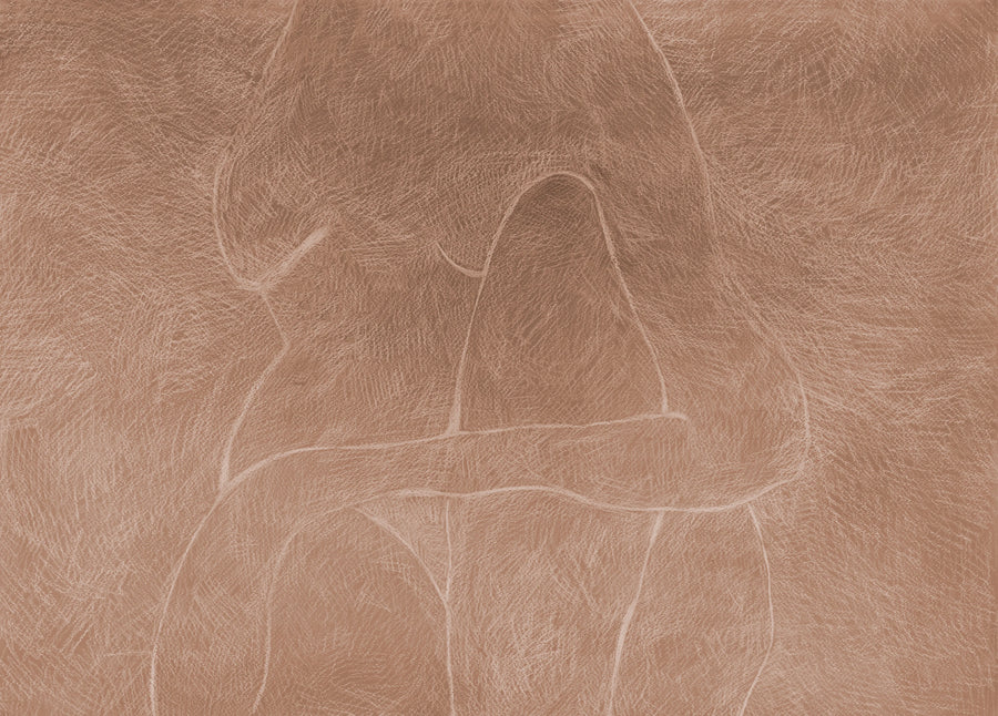 Subtle Figure, Rust Mural Wallpaper
