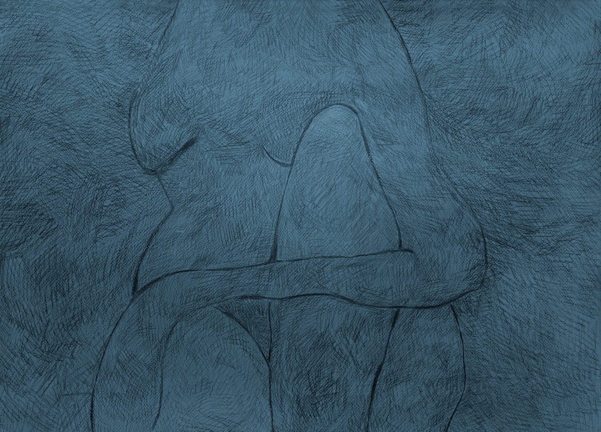 Subtle Figure, Blue Mural Wallpaper - pure wallpaper artwork