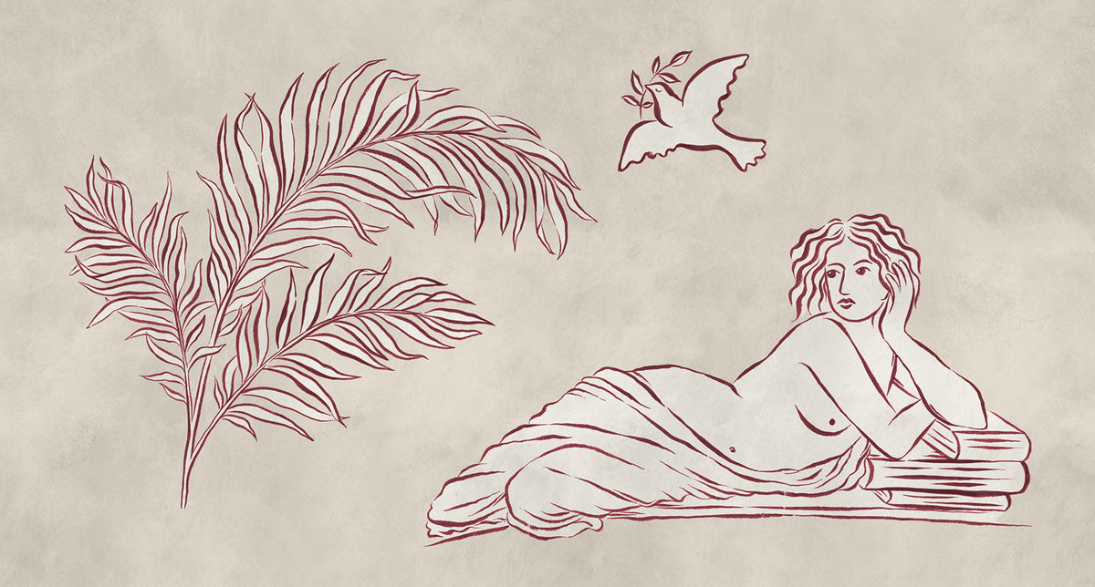 Antiquity, Red Mural Wallpaper - pure wallpaper artwork