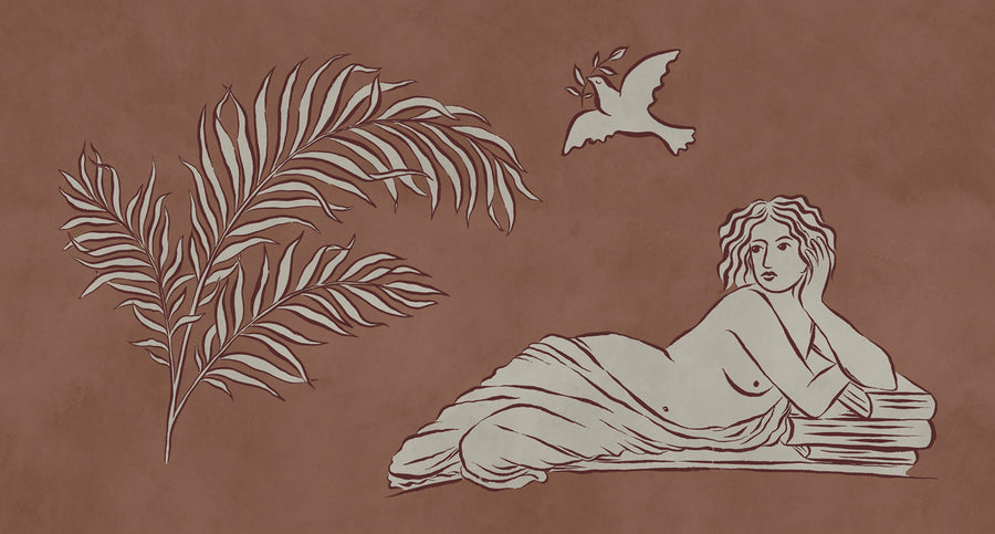 Antiquity, Rust Mural Wallpaper
