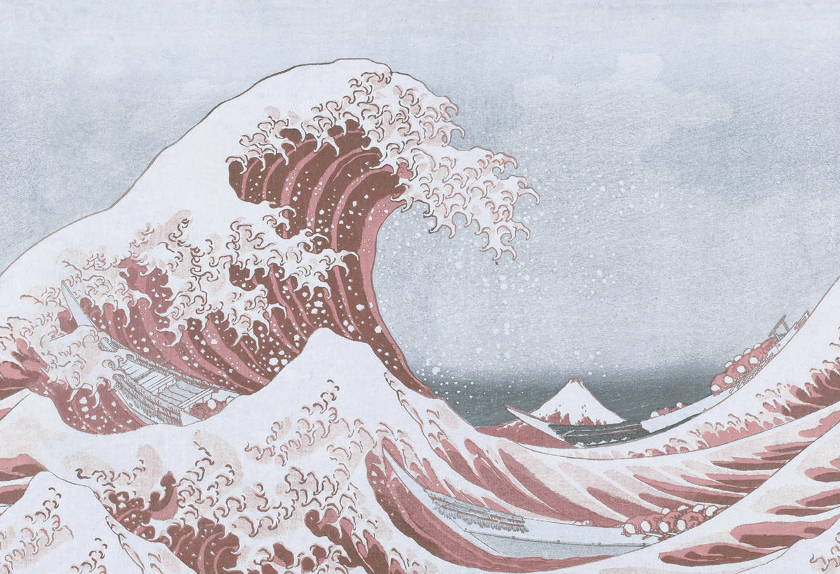 Under the Wave off Kanagawa, Pink Mural Wallpaper - pure wallpaper artwork