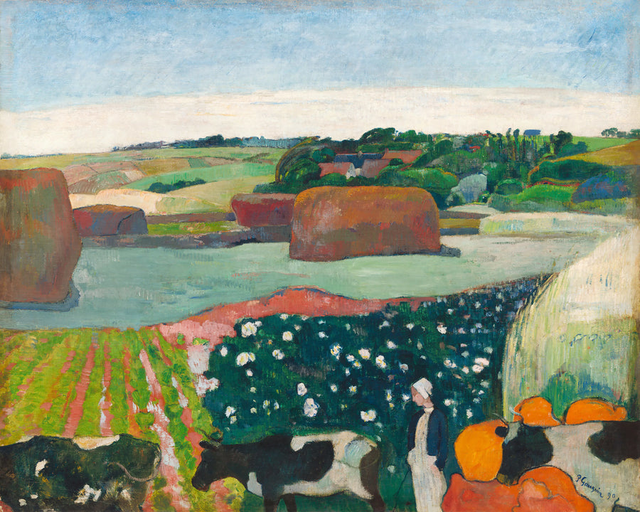 Haystacks in Brittany by Gauguin Mural Wallpaper