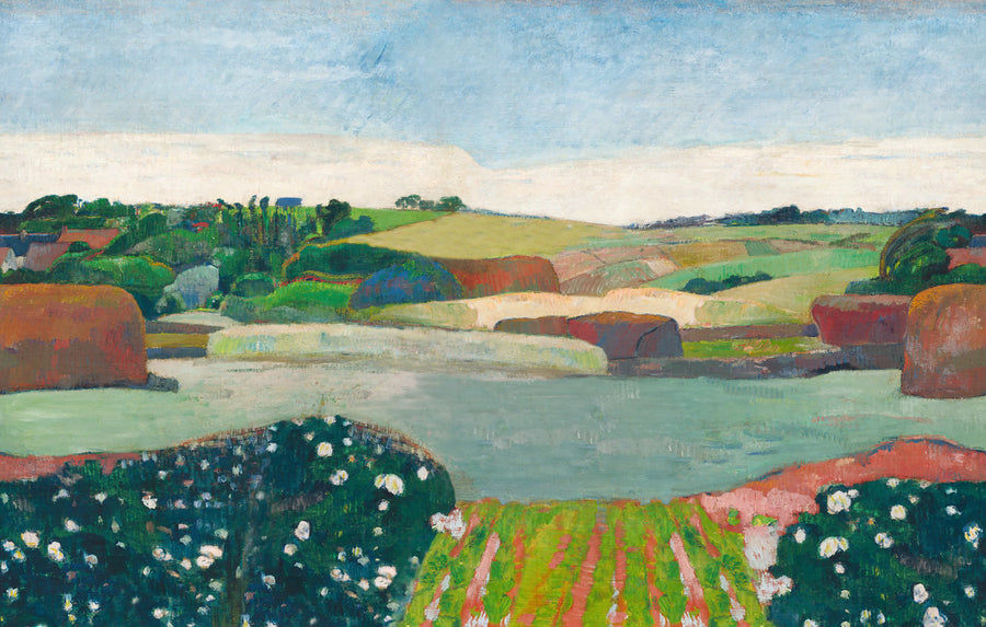 Haystacks in Brittany Repeatable Mural Wallpaper