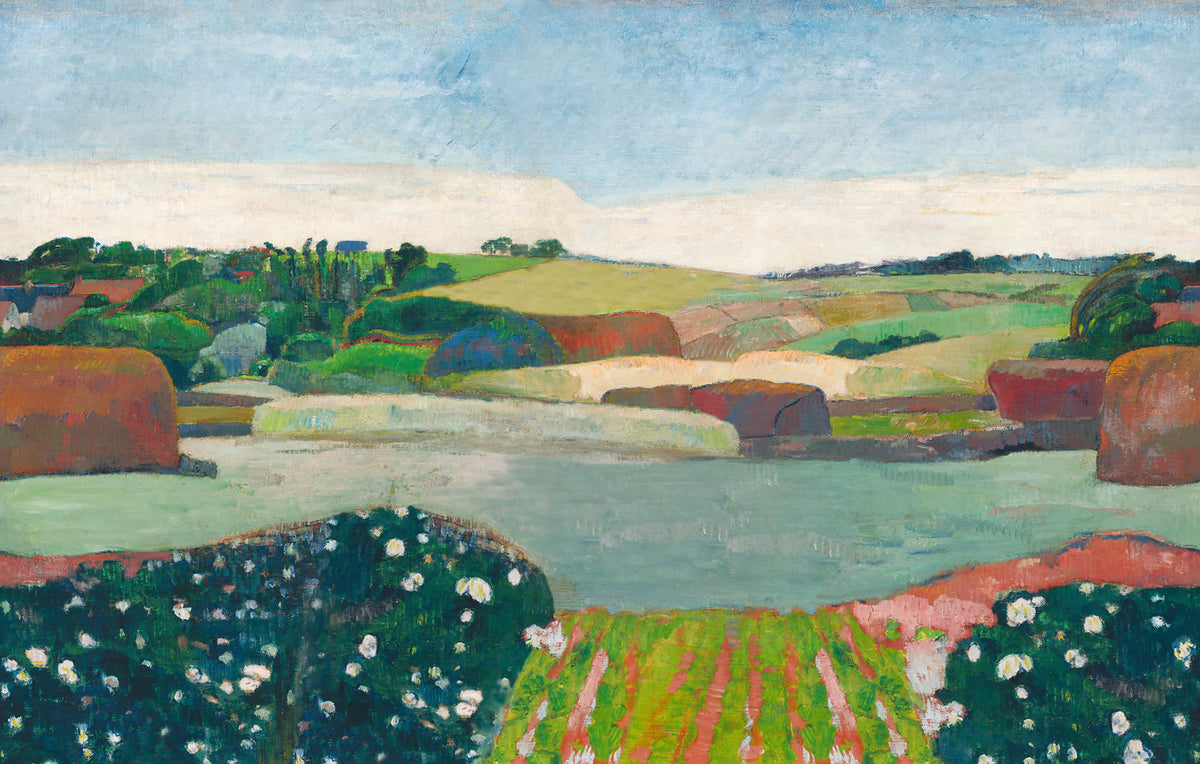 Haystacks in Brittany Repeatable Mural Wallpaper - pure wallpaper artwork