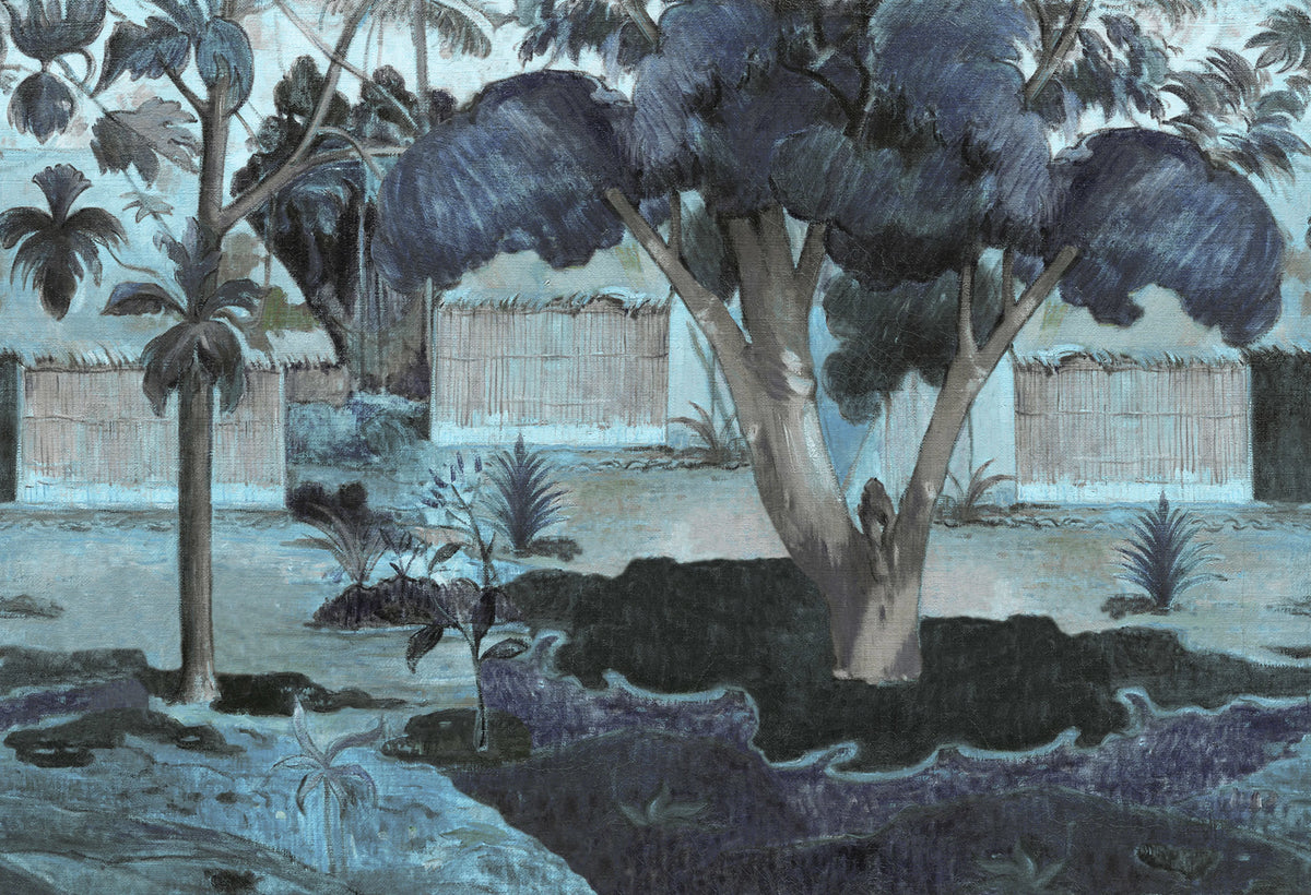The Large Tree, Blue Mural Wallpaper - pure wallpaper artwork