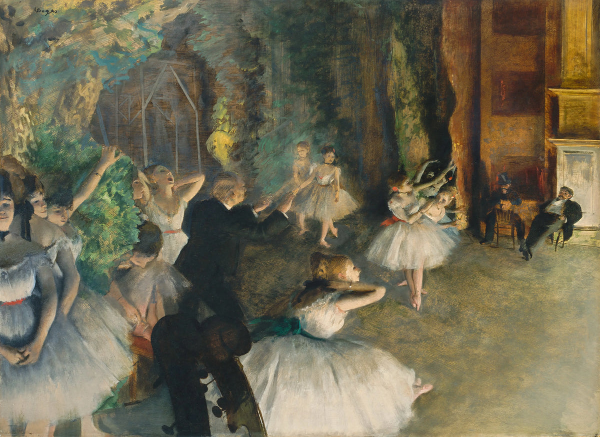 The Rehearsal of the Ballet Onstage by Degas Mural Wallpaper - pure wallpaper artwork