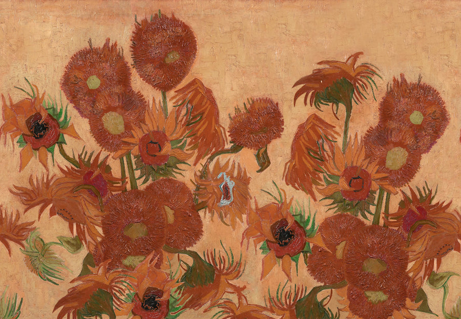 Sunflowers Repeatable, Peach Mural Wallpaper