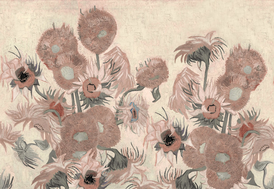 Sunflowers Repeatable, Soft Mural Wallpaper