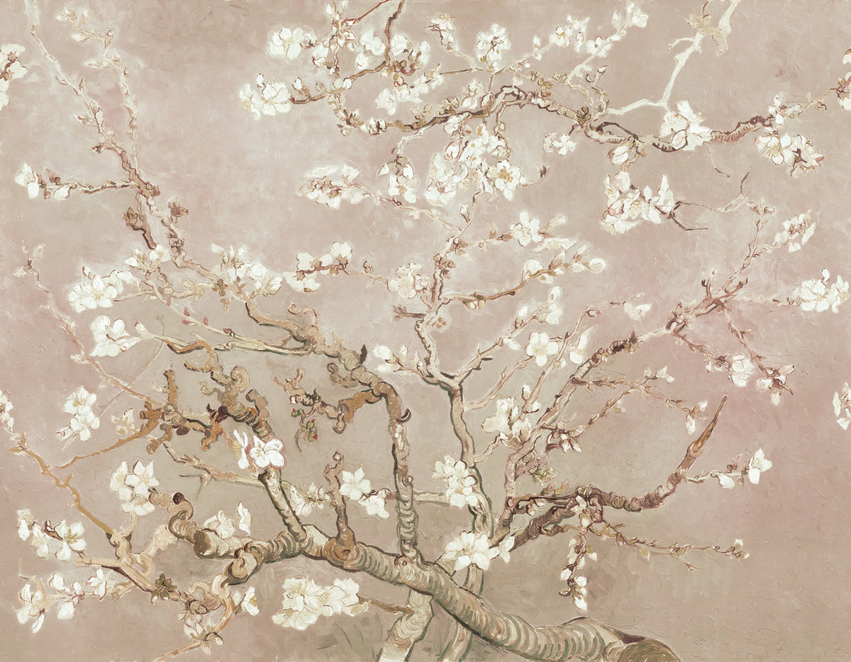 Almond Blossom, Beige Mural Wallpaper - pure wallpaper artwork