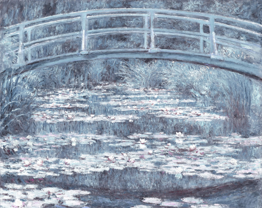 The Japanese Footbridge, Blue Mural Wallpaper