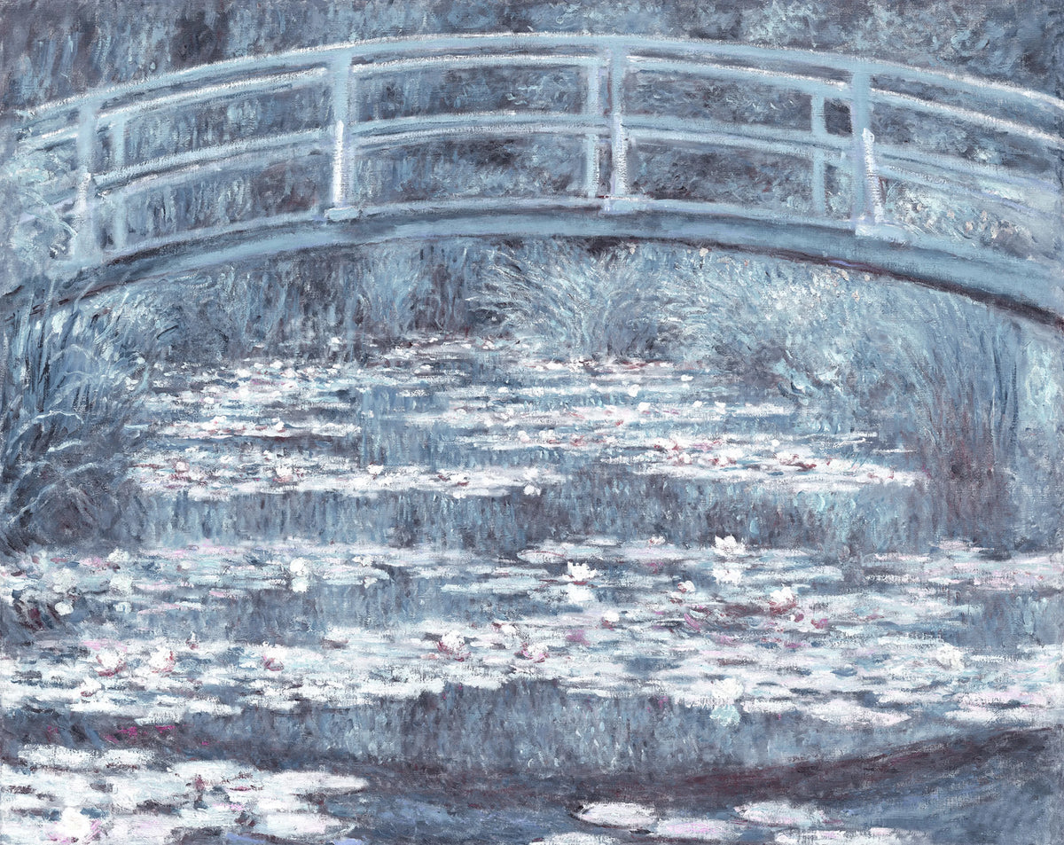 The Japanese Footbridge, Blue Mural Wallpaper - pure wallpaper artwork