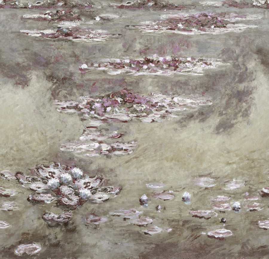 Water Lilies Monet, Beige Mural Wallpaper