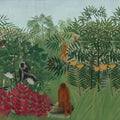Tropical Forest With Monkeys by Rousseau Mural Wallpaper - pure wallpaper artwork