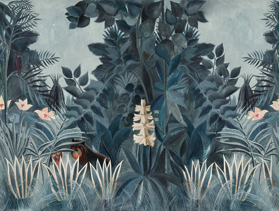 The Equatorial Jungle, Blue Mural Wallpaper