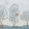 Happy Haven, Light Blue Mural Wallpaper - pure wallpaper artwork