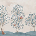 Happy Haven, Turquoise Mural Wallpaper - pure wallpaper artwork