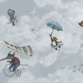 In the Clouds, Light Blue Mural Wallpaper - pure wallpaper artwork
