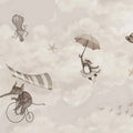In the Clouds, Beige Mural Wallpaper - pure wallpaper artwork