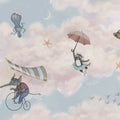 In the Clouds, Pink Mural Wallpaper - pure wallpaper artwork