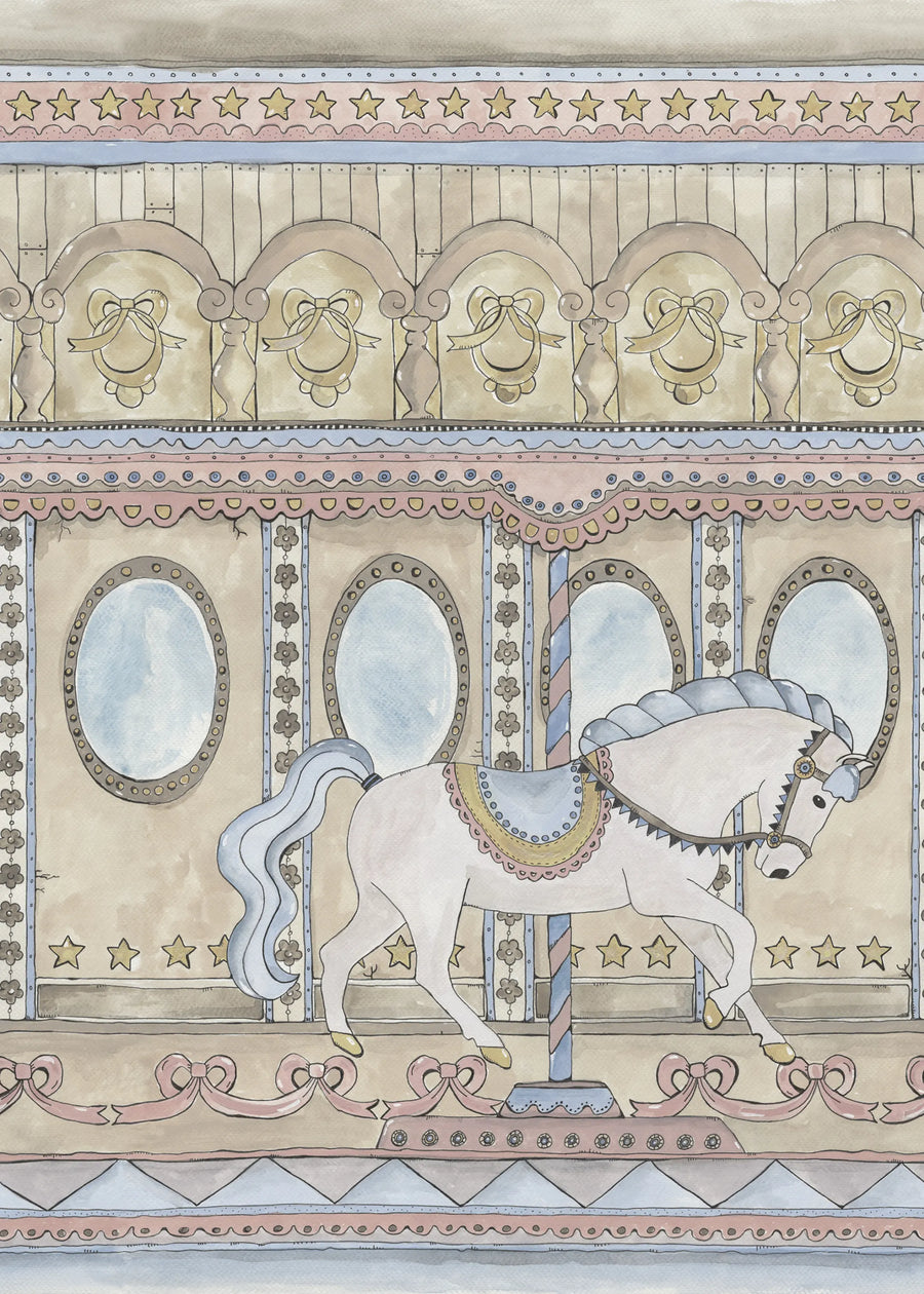 Merry go Around, Pastel Mural Wallpaper