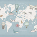 Playful World, Light Blue Mural Wallpaper - pure wallpaper artwork