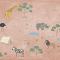 Animal Safari, Pink Mural Wallpaper - pure wallpaper artwork