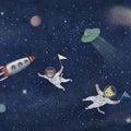 Space Cats, Dark Blue Mural Wallpaper - pure wallpaper artwork