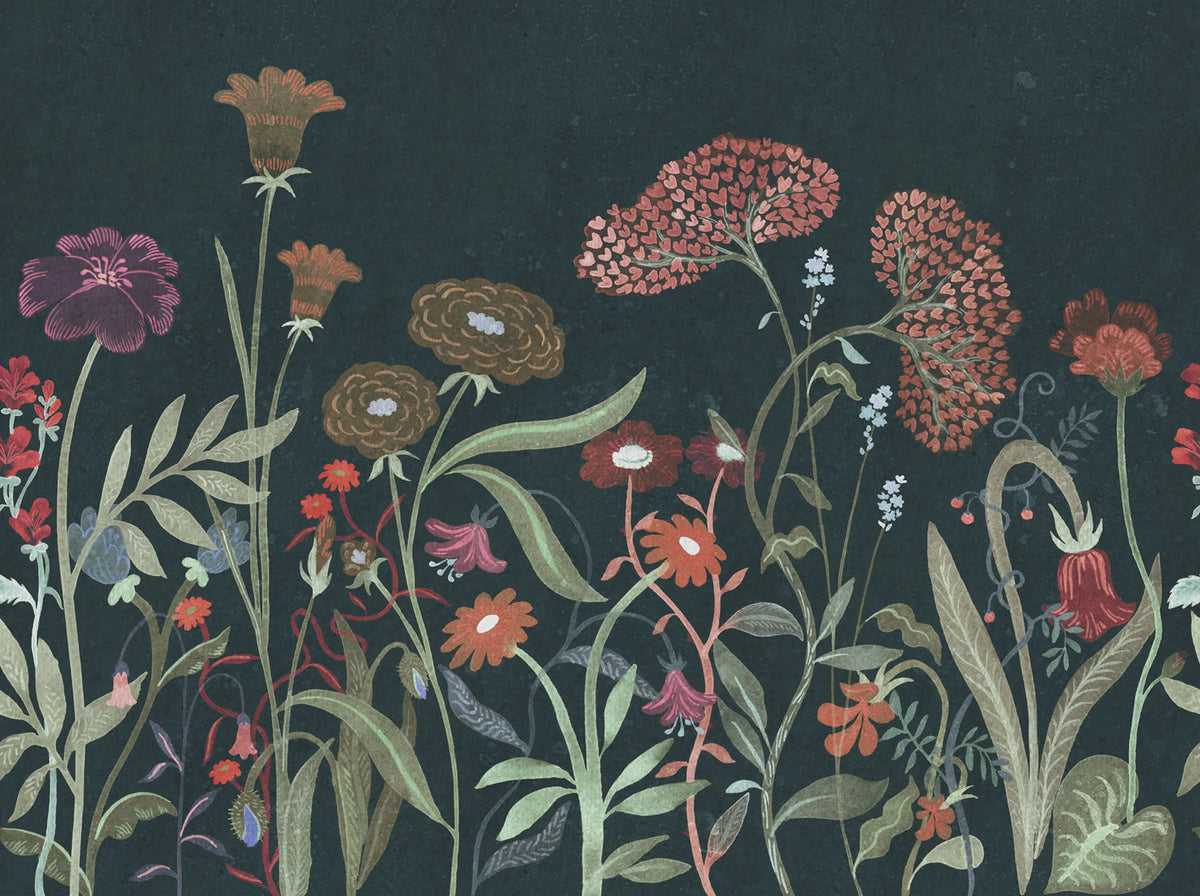 Summerfield, Dark Green Mural Wallpaper - pure wallpaper artwork