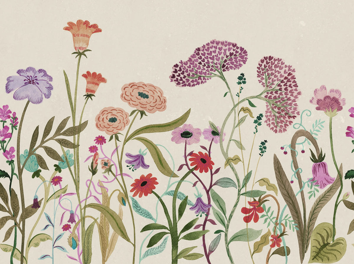 Summerfield, Beige Mural Wallpaper - pure wallpaper artwork