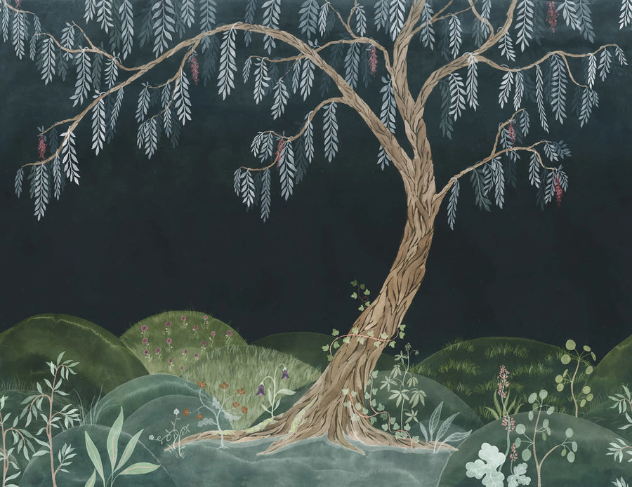 Dreamy Tree, Midnight Mural Wallpaper
