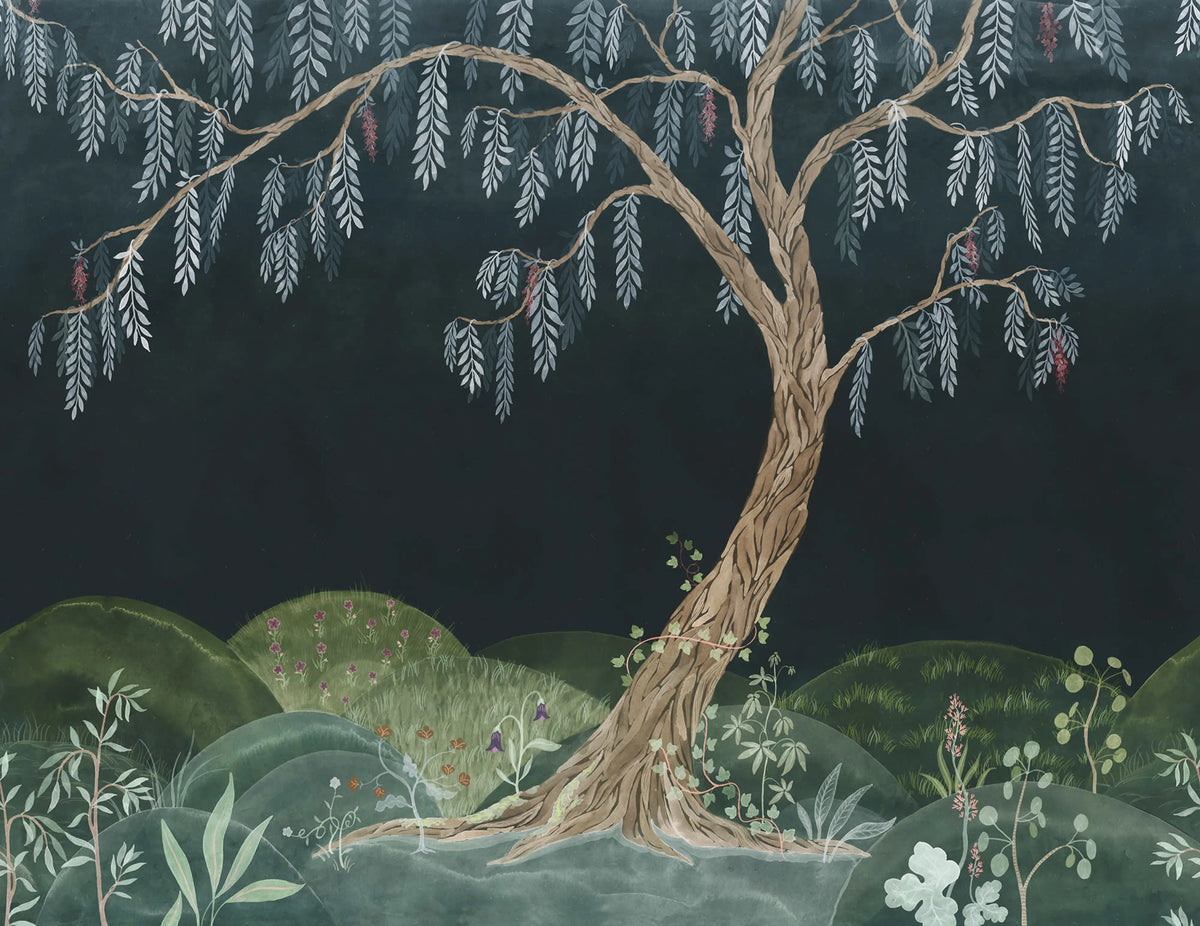 Dreamy Tree, Midnight Mural Wallpaper - pure wallpaper artwork