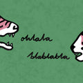 Cat Talk, Green Mural Wallpaper - pure wallpaper artwork