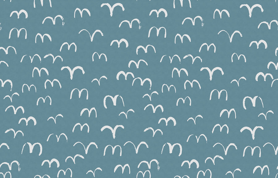 Bird, Blue Mural Wallpaper