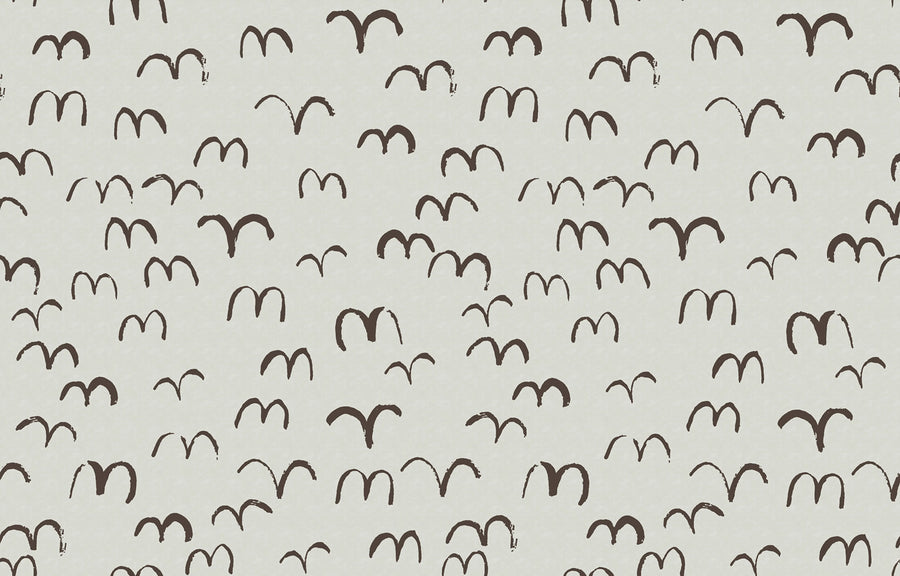 Bird, Brown Mural Wallpaper