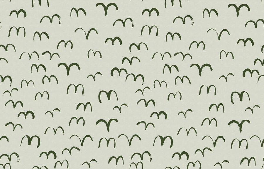 Bird, Green Mural Wallpaper