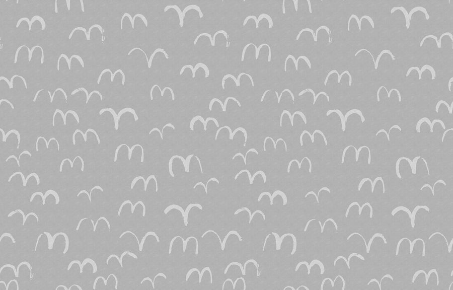 Bird, Gray Mural Wallpaper