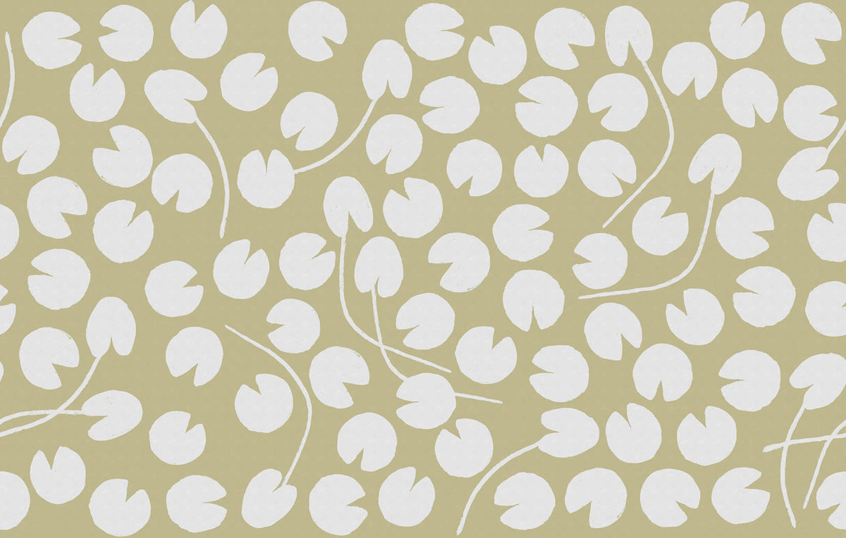 Water Lilies, Yellow Mural Wallpaper - pure wallpaper artwork