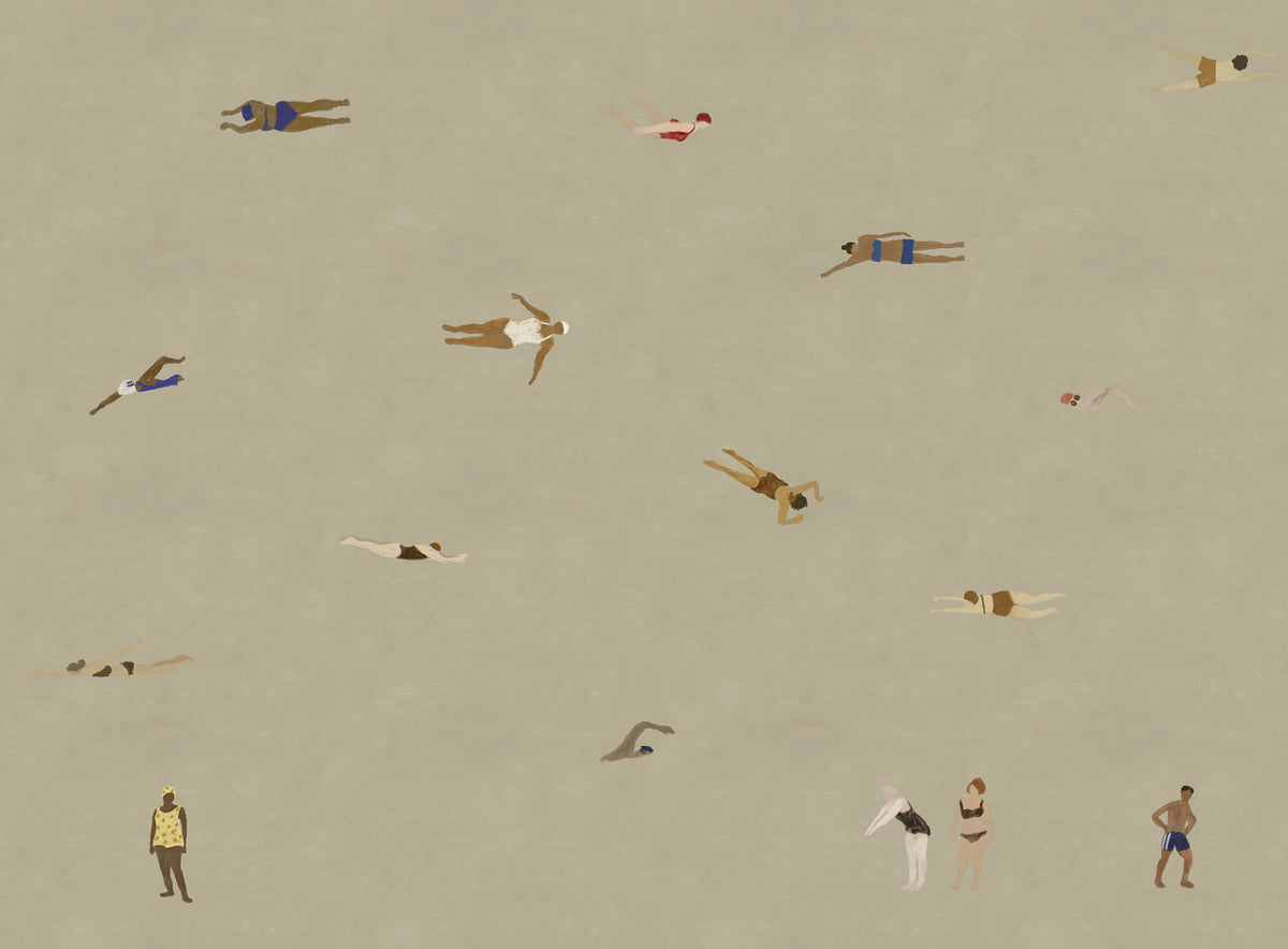 Swimmers, Sand Mural Wallpaper - pure wallpaper artwork