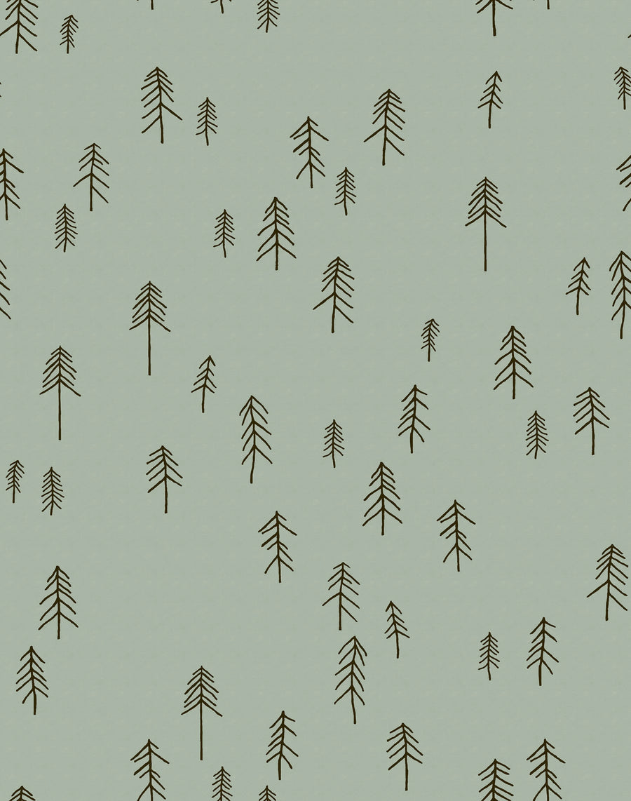 Tall, Darkgreen Mural Wallpaper