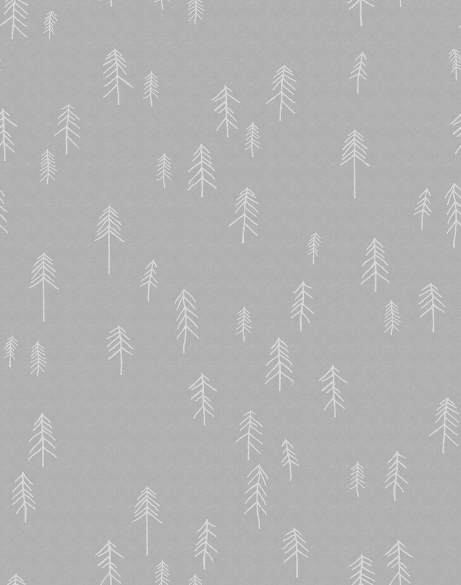 Tall, Gray Mural Wallpaper