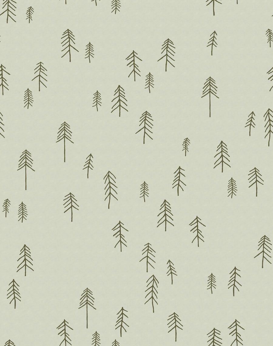 Tall, Lightgreen Mural Wallpaper