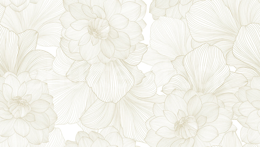Bold Dahlia, Beige Mural Wallpaper