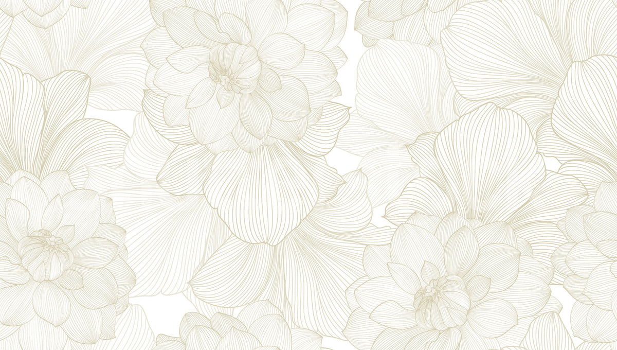 Bold Dahlia, Beige Mural Wallpaper - pure wallpaper artwork