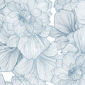 Bold Dahlia, Blue Mural Wallpaper - pure wallpaper artwork
